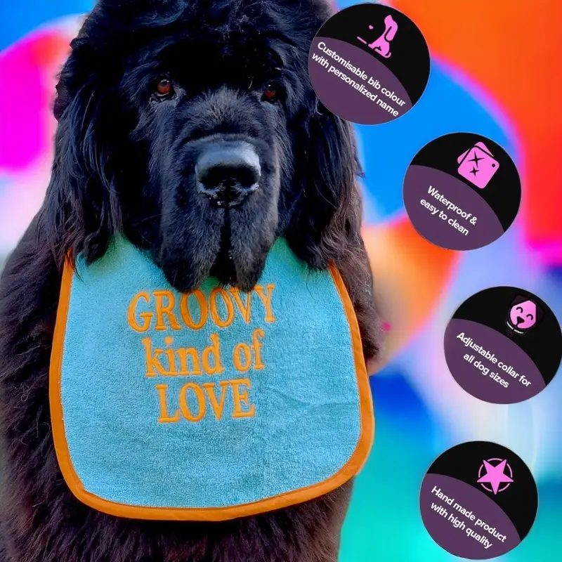 Groovy kind of Love customised & personalised dog bib, photo 7