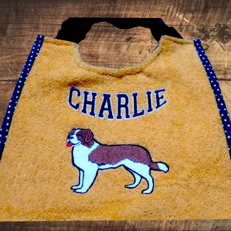 Personalised Saint Bernard Dog Drooling Bib, photo 2