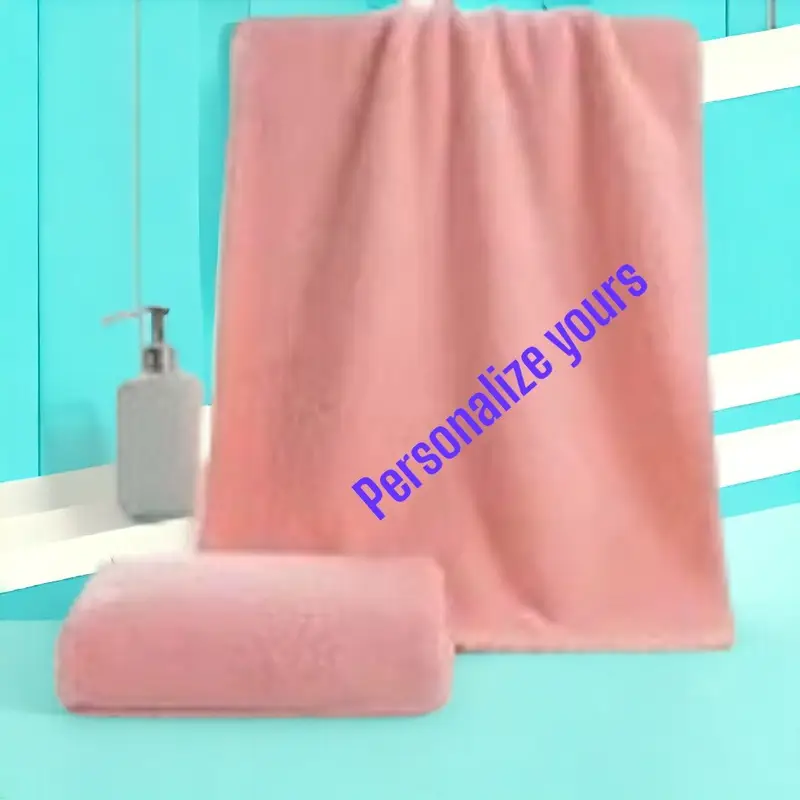Personalised microfibre hand/face/pet towel: pink towel