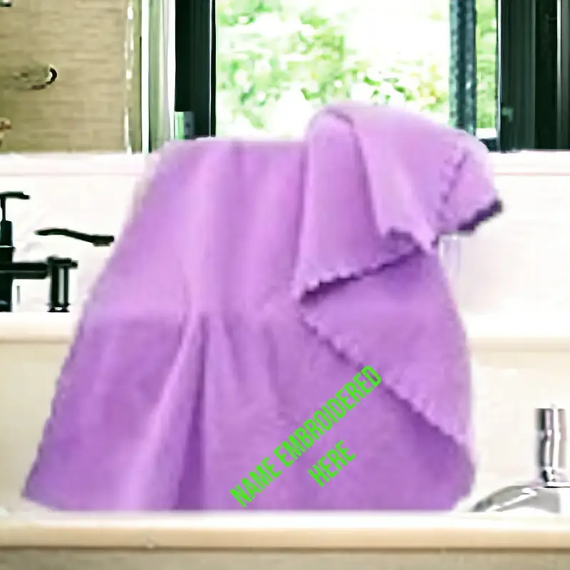 Personalised microfibre hand/face/pet towel: purple towel