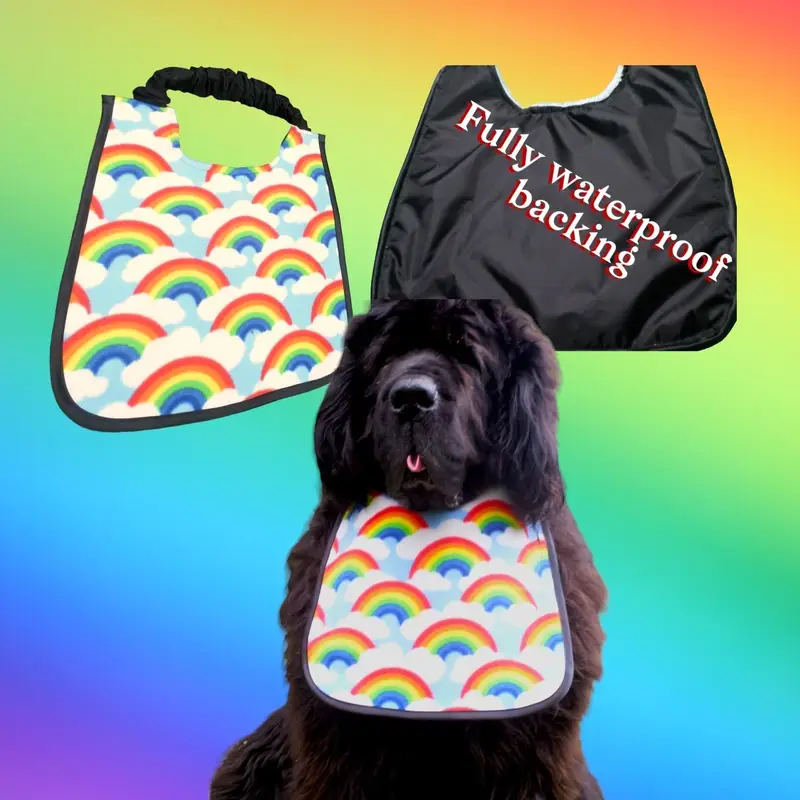 Rainbow fleece dog bib, photo 3