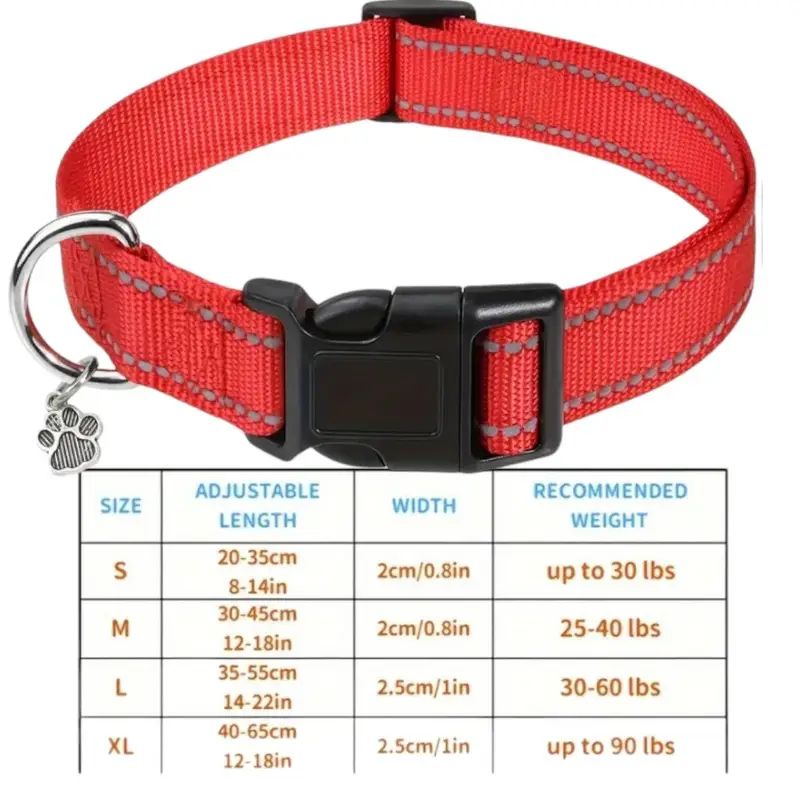 Red Reflective Dog Collar, photo 3