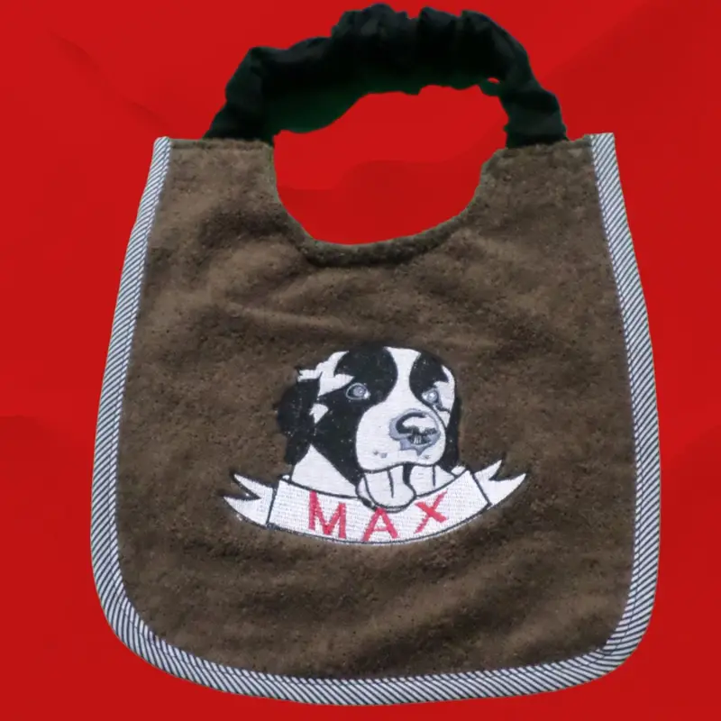 Personalised Saint Bernard Dog Bib: saint bernard with name photor