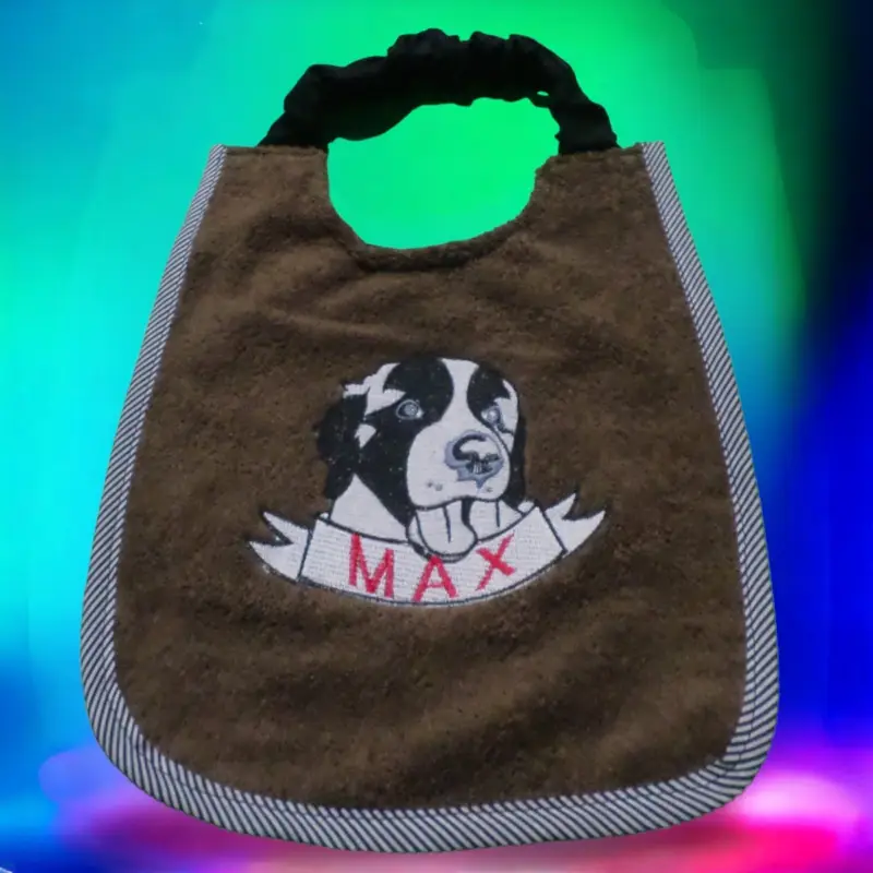 Personalised Saint Bernard Dog Bib: saint bernard with name photor