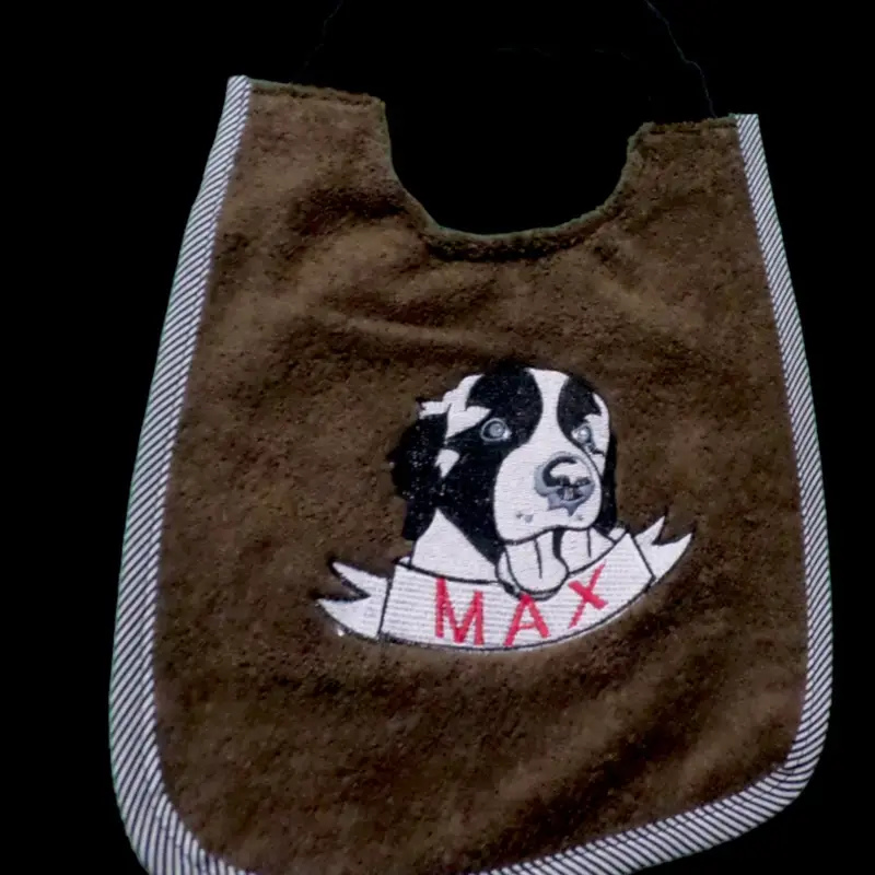 Personalised Saint Bernard Dog Bib: saint bernard with name photor