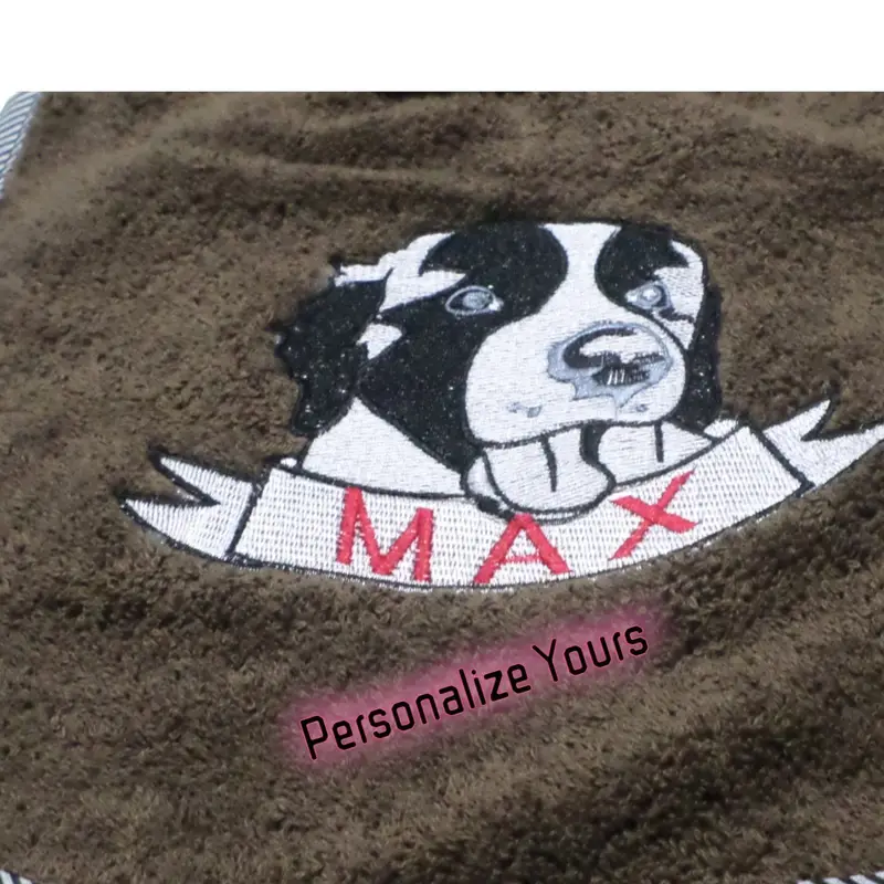 Personalised Saint Bernard Dog Bib: saint bernard with name photor