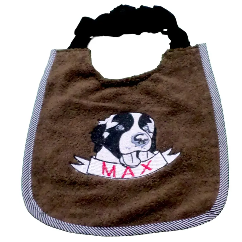 Personalised Saint Bernard Dog Bib: saint bernard with name phot