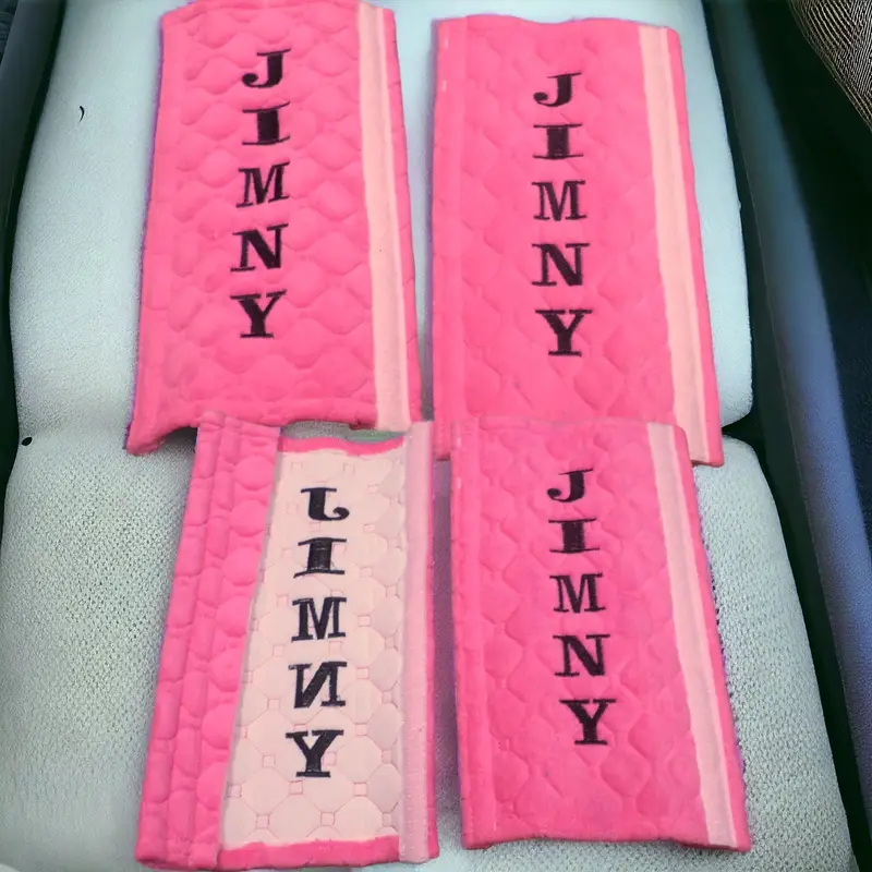 Personalised Embroidered Seatbelt Cover: seatbelts name only 5a