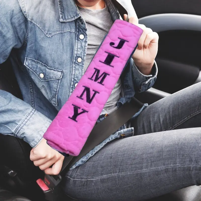 Personalised Embroidered Seatbelt Cover: seatbelts name only