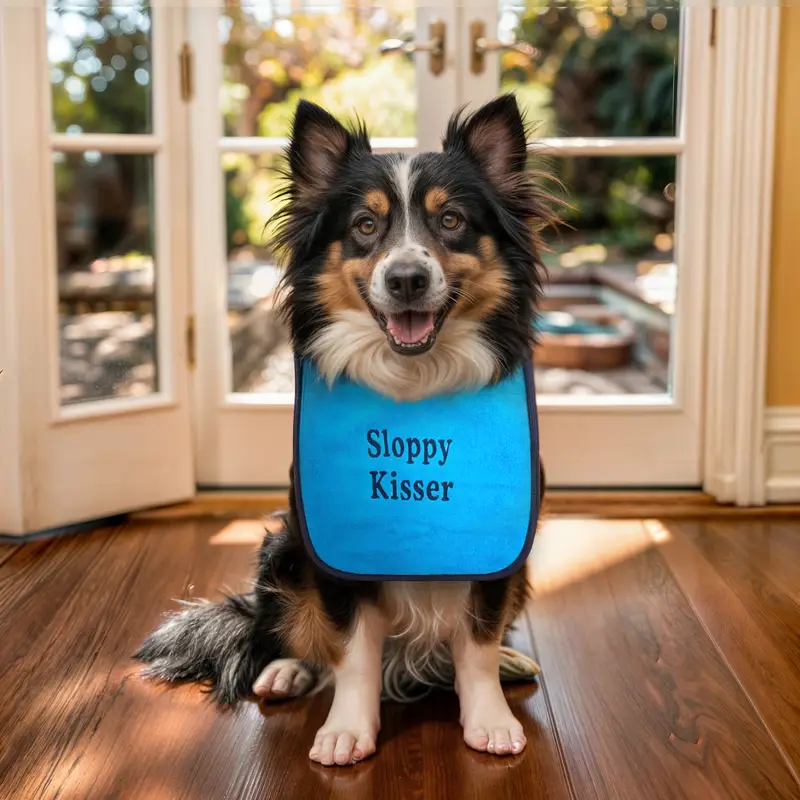 Super absorbent premium bib for dogs: sloppy kisser