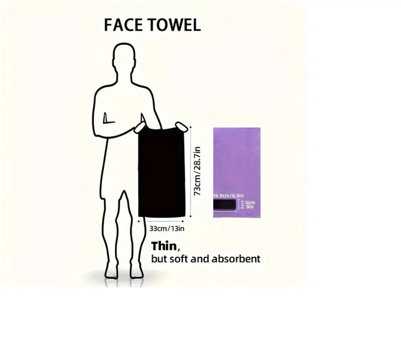 Personalised microfibre hand/face/pet towel: towel sizes