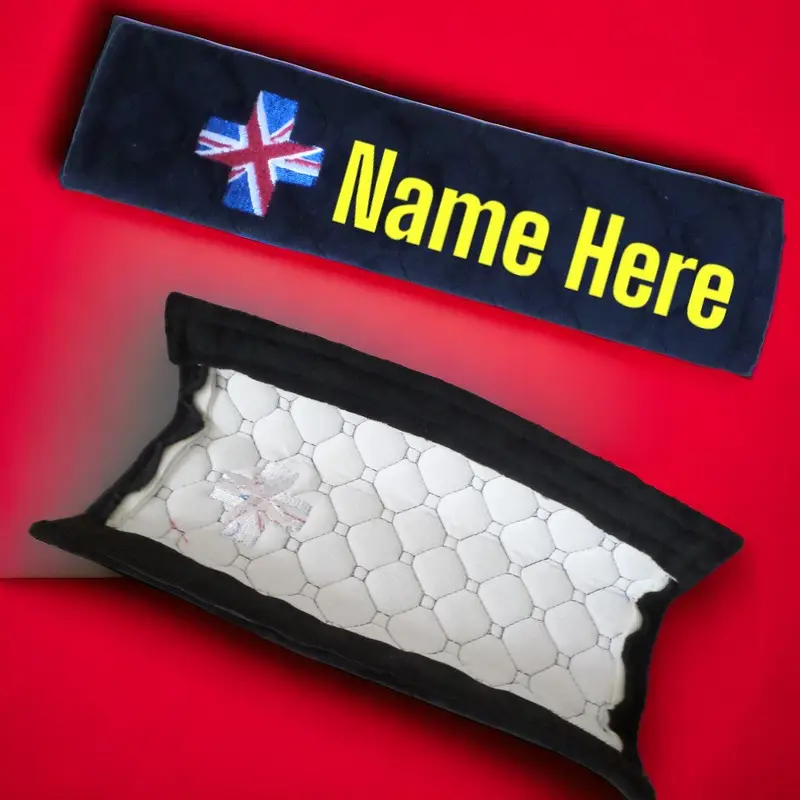 Union Flag personalised car seat belt covers (Pair) -washable & stylish: uk flag