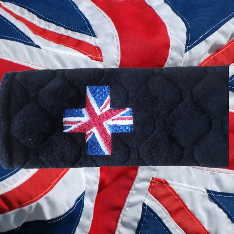 Union Flag personalised car seat belt covers (Pair) -washable & stylish: uk flag