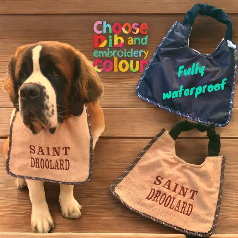 Personalised Dog Bib for Drooling Dogs: saint droolard