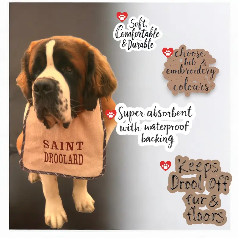Personalised Dog Bib for Drooling Dogs: saint droolard