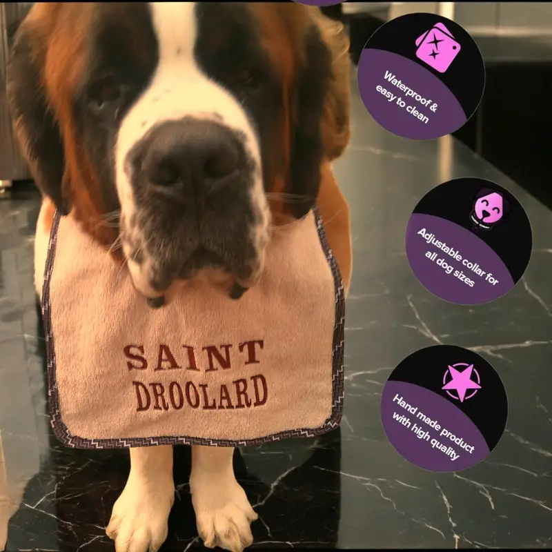 Personalised Dog Bib for Drooling Dogs: saint droolard