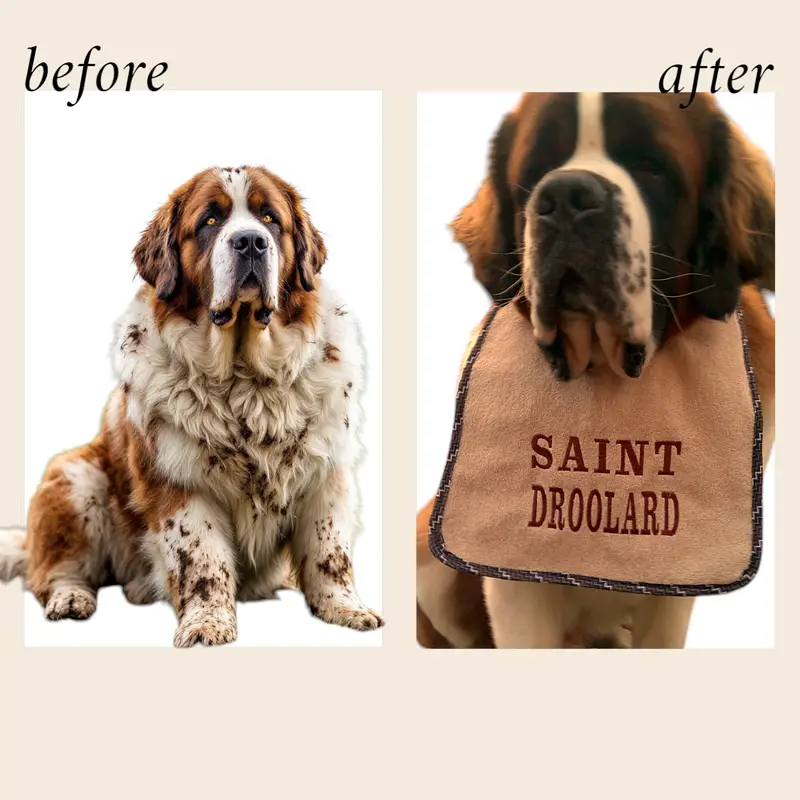 Personalised Dog Bib for Drooling Dogs: saint droolard