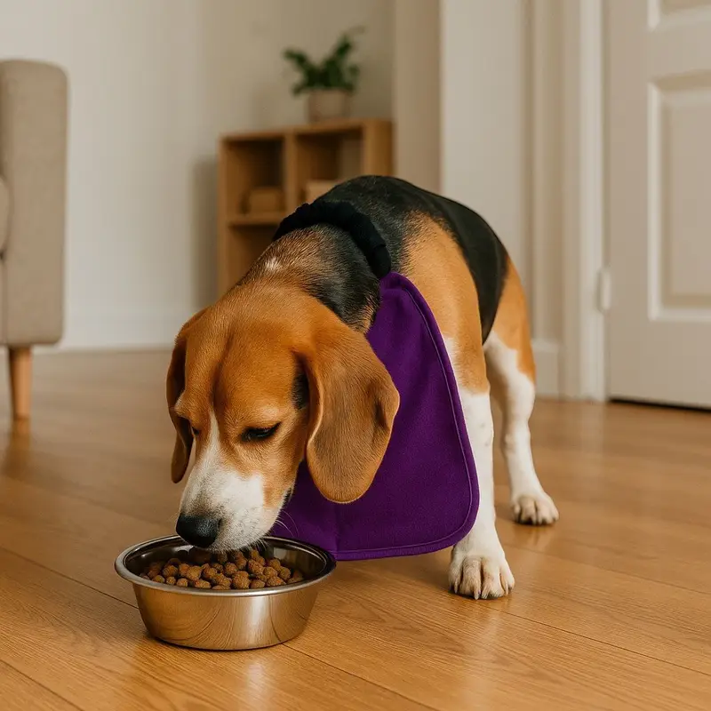 Plush  Microfibre Dog Bib: microfiber bib purple