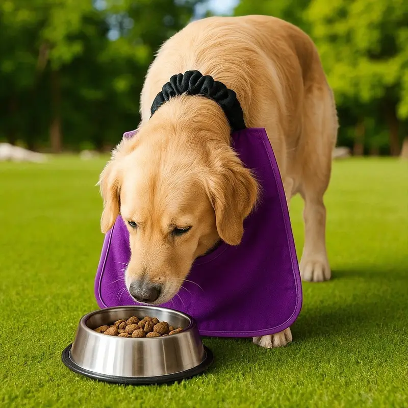Plush  Microfibre Dog Bib: microfiber bib purple