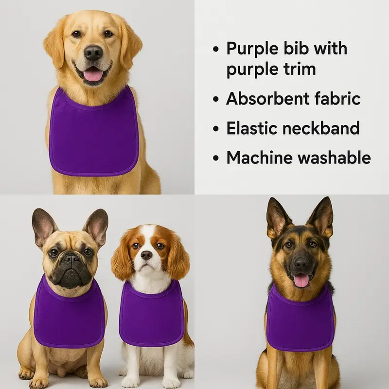 Plush  Microfibre Dog Bib: microfibre purple