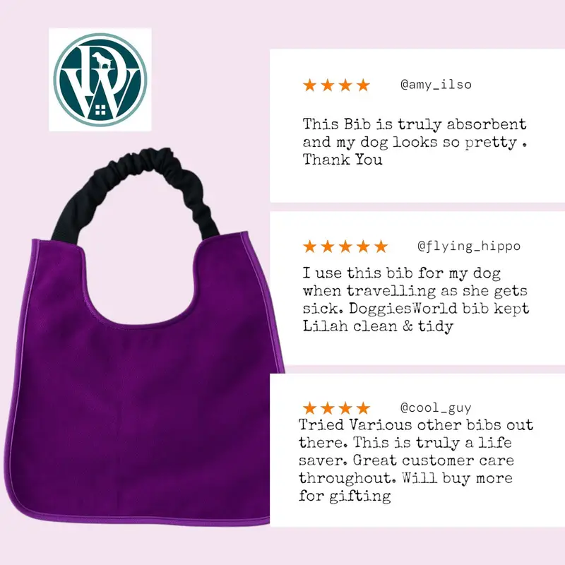 Plush  Microfibre Dog Bib: microfibre purple bib