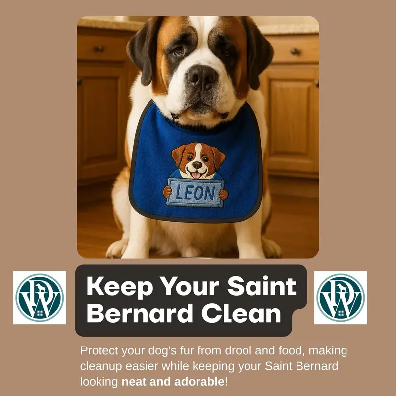 Personalised Saint Bernard Dog Bib: poster keep your saint bernard clean