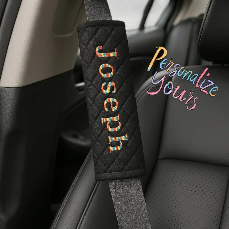 Personalised Seatbelt Covers: seatbelts name