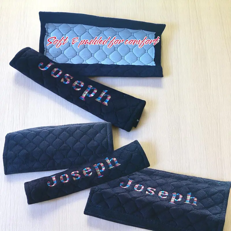 Personalised Seatbelt Covers: seatbelts name
