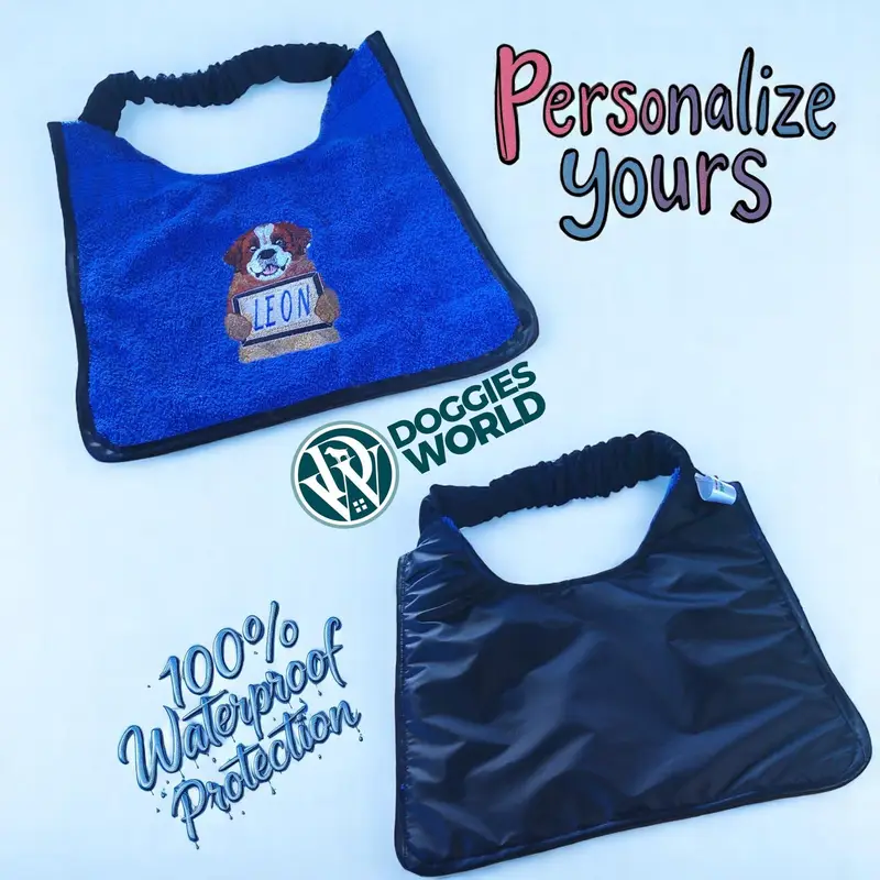 Personalised Saint Bernard Dog Bib: st bernard with sign