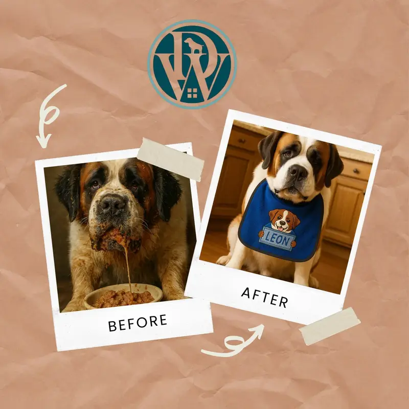 Personalised Saint Bernard Dog Bib: st bernard with sign