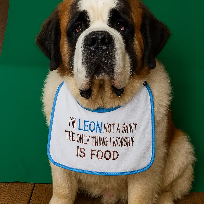 personalised dog bib for large dogs – funny embroidered gift