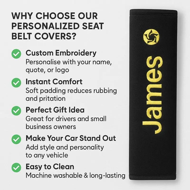 Personalised Embroidered Seat Belt Covers: sb business