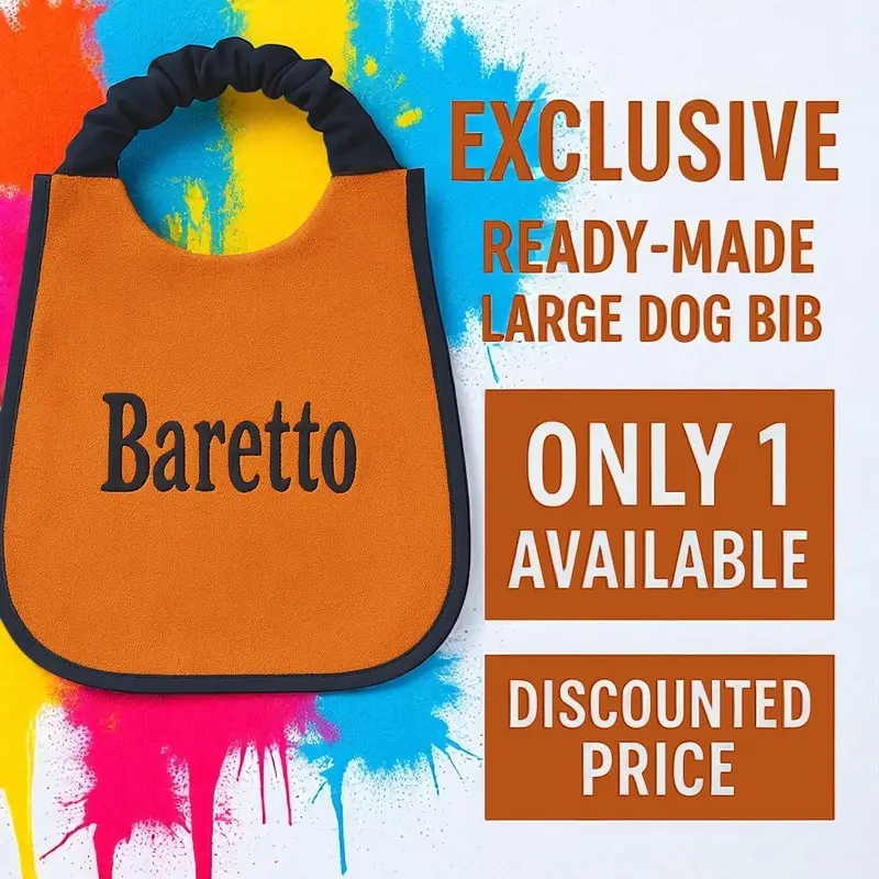 Exclusive Ready-Made Large Dog Bib: baretto