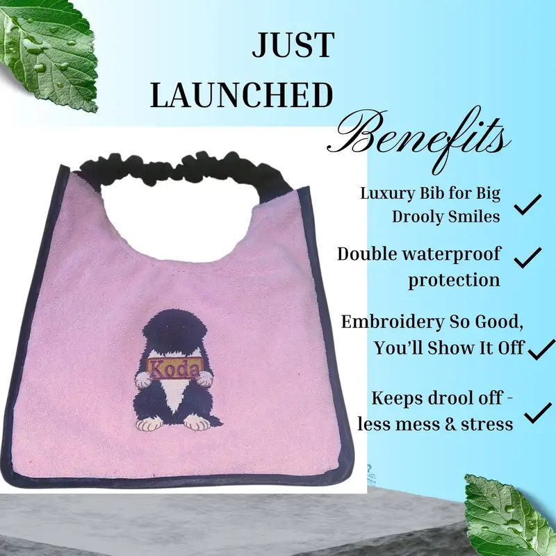 Exclusive Personalised Dog Bib: newfy with sign