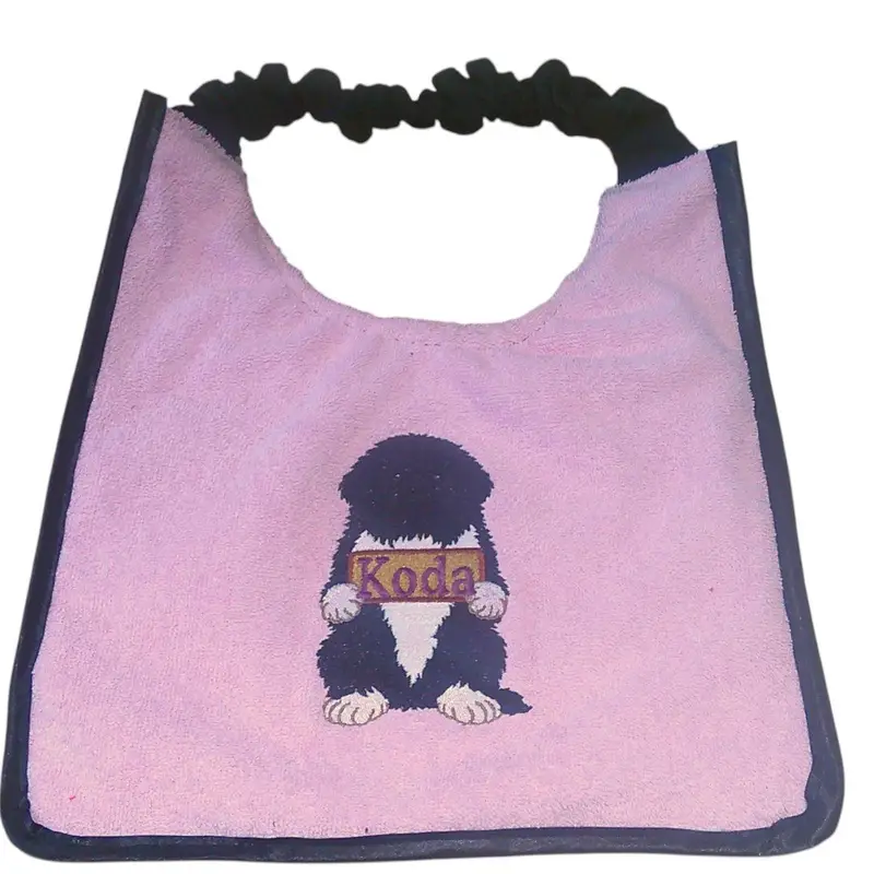 Exclusive Personalised Dog Bib: newfy with sign