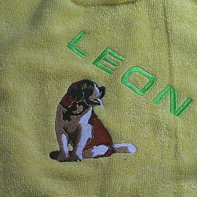 Personalised Saint Bernard Dog Bib: sb sit