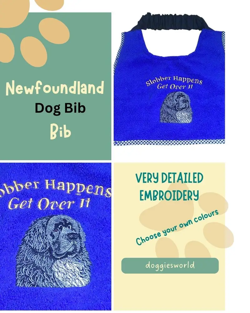 Luxury Newfoundland Dog Bib: slobber happens