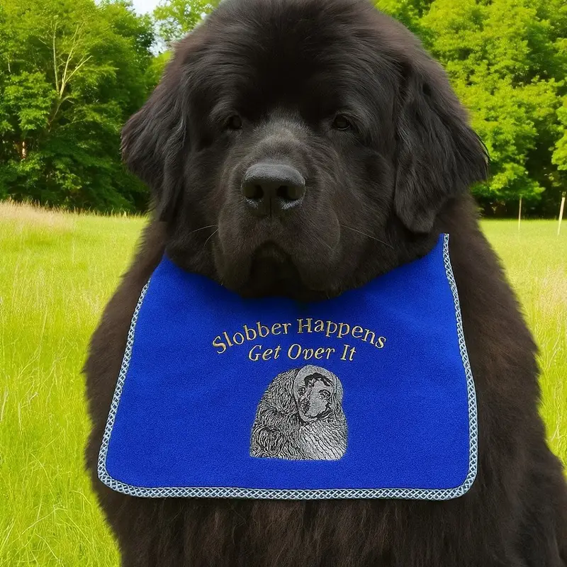 Luxury Newfoundland Dog Bib: slobber happens