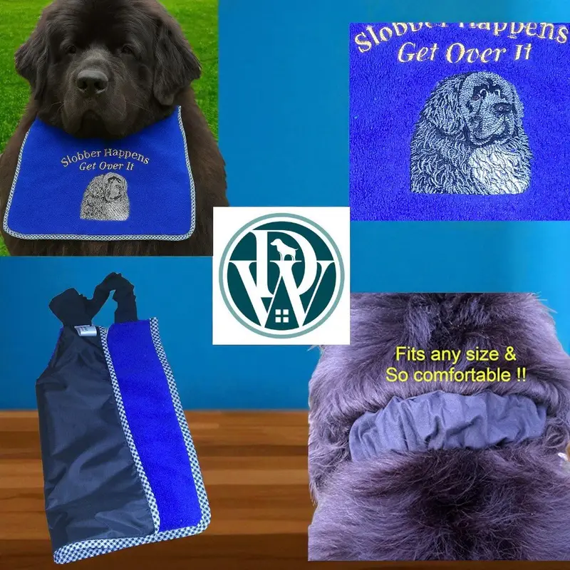 Luxury Newfoundland Dog Bib: slobber happens