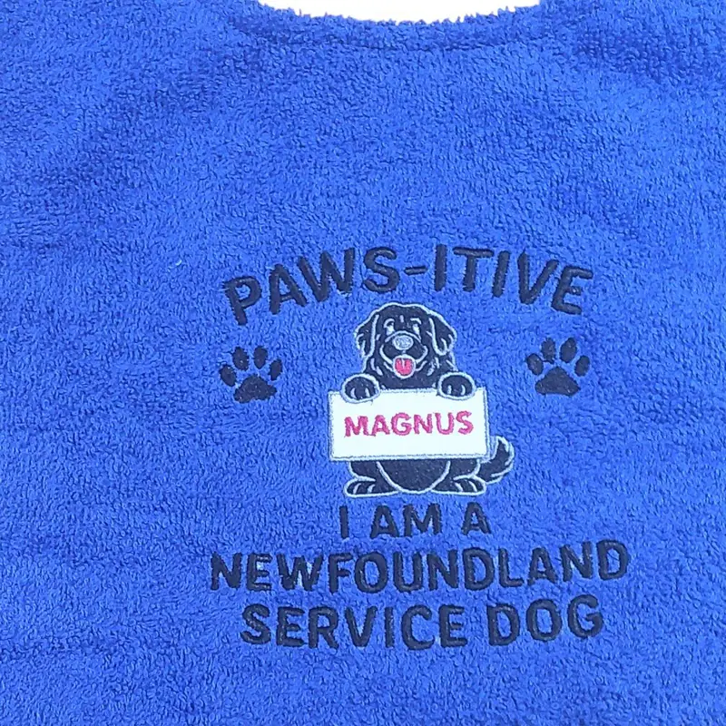 Personalised Newfoundland Dog Bib: pawsitive