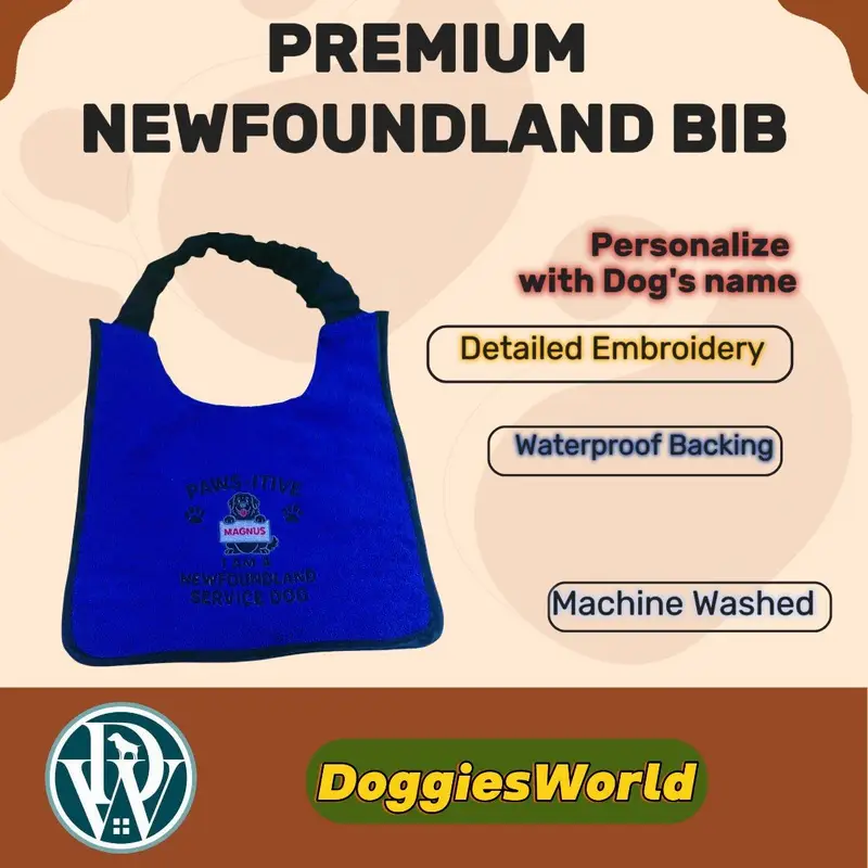 Personalised Newfoundland Dog Bib: pawsitive