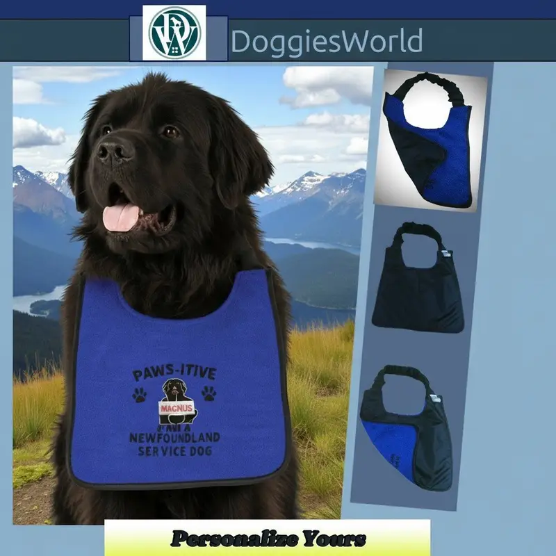 Personalised Newfoundland Dog Bib: pawsitive