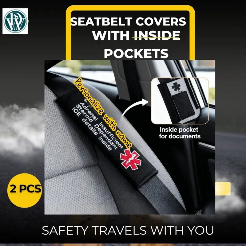Medical Alert Seatbelt Covers with Inside Pocket, photo 6