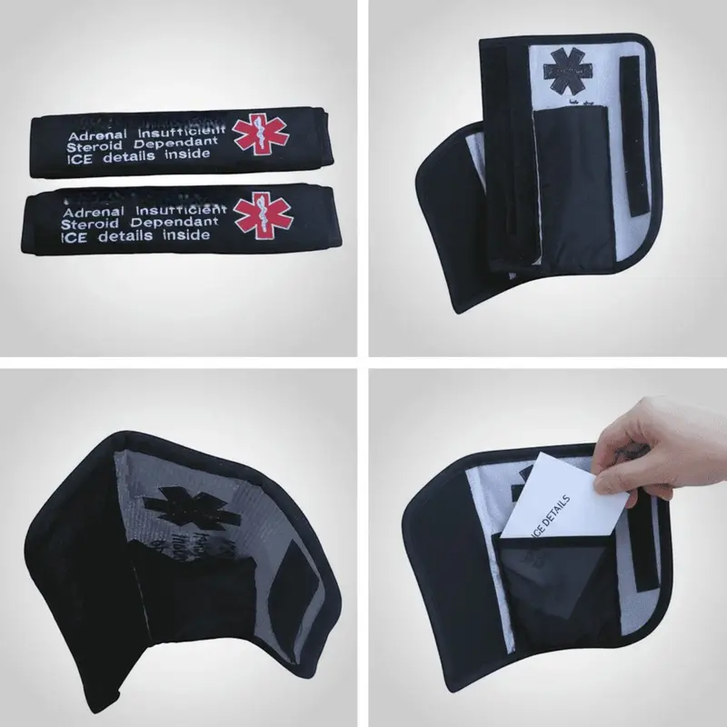 Medical Alert Seatbelt Covers with Inside Pocket: medical seatbelts