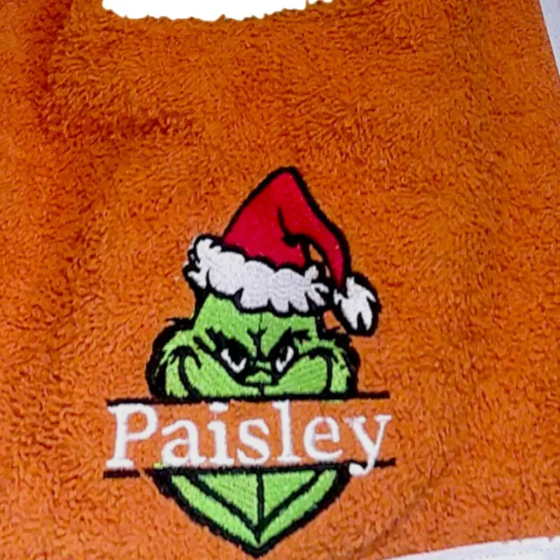 Personalised Christmas Dog Bib: grinch