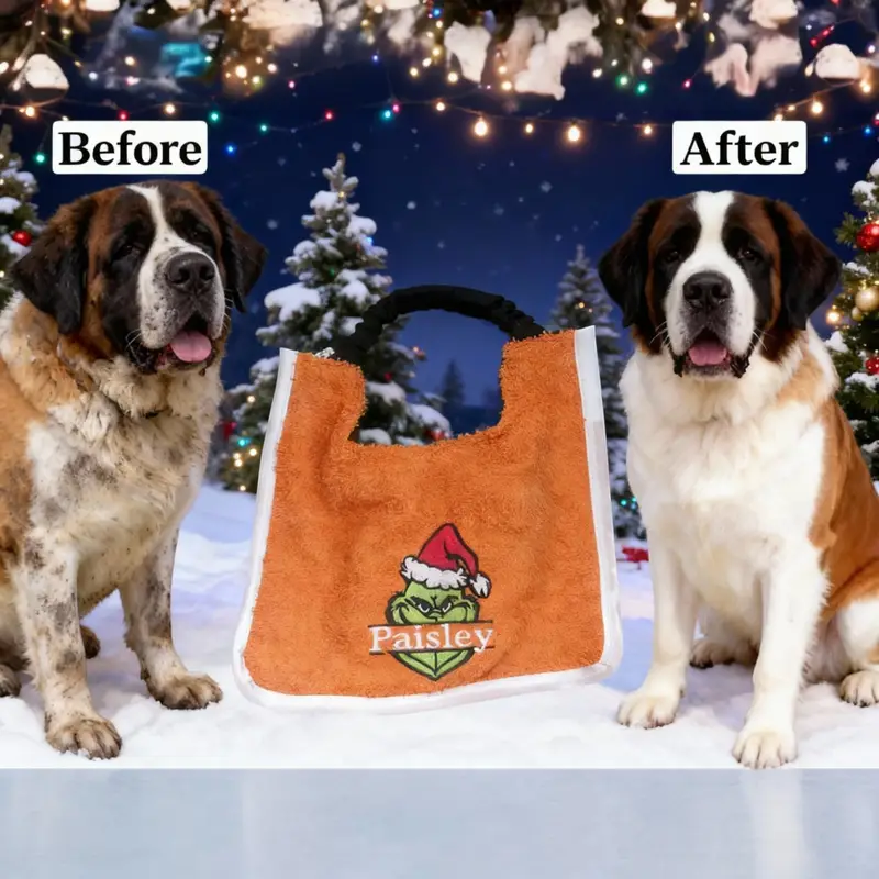 Personalised Christmas Dog Bib: grinch