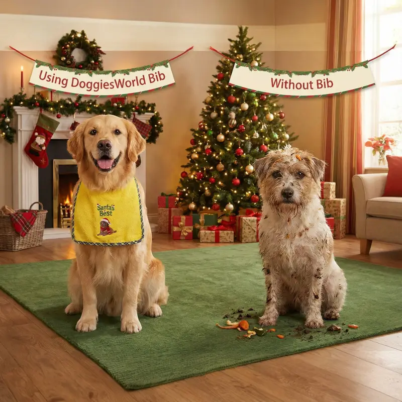Santa’s Best Embroidered Dog Bib: santas best