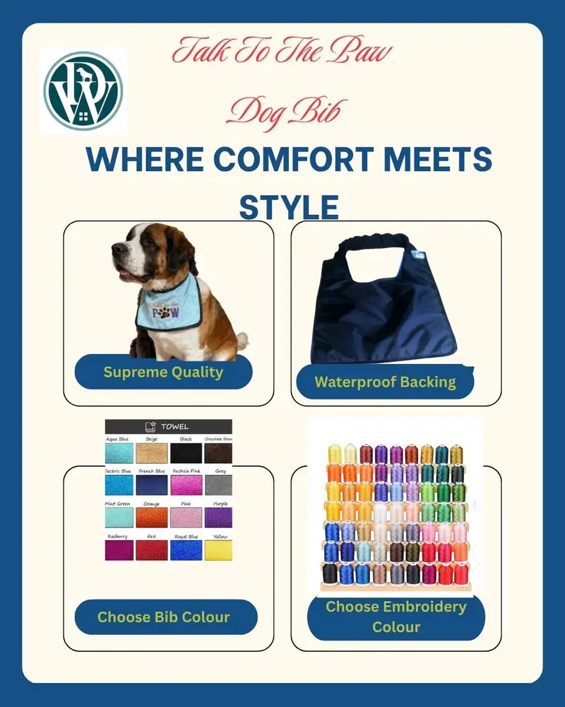 Personalised Dog Bib: talk to the paw
