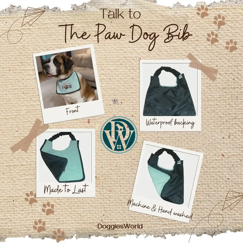 Personalised Dog Bib: talk to the paw