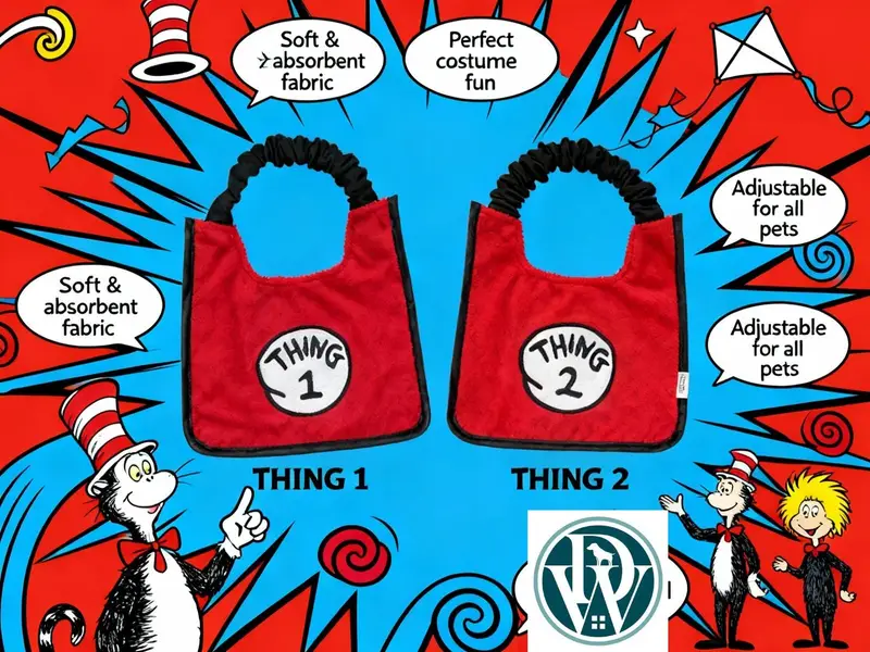 Comic-Style Embroidered Dog Bibs: thing bib
